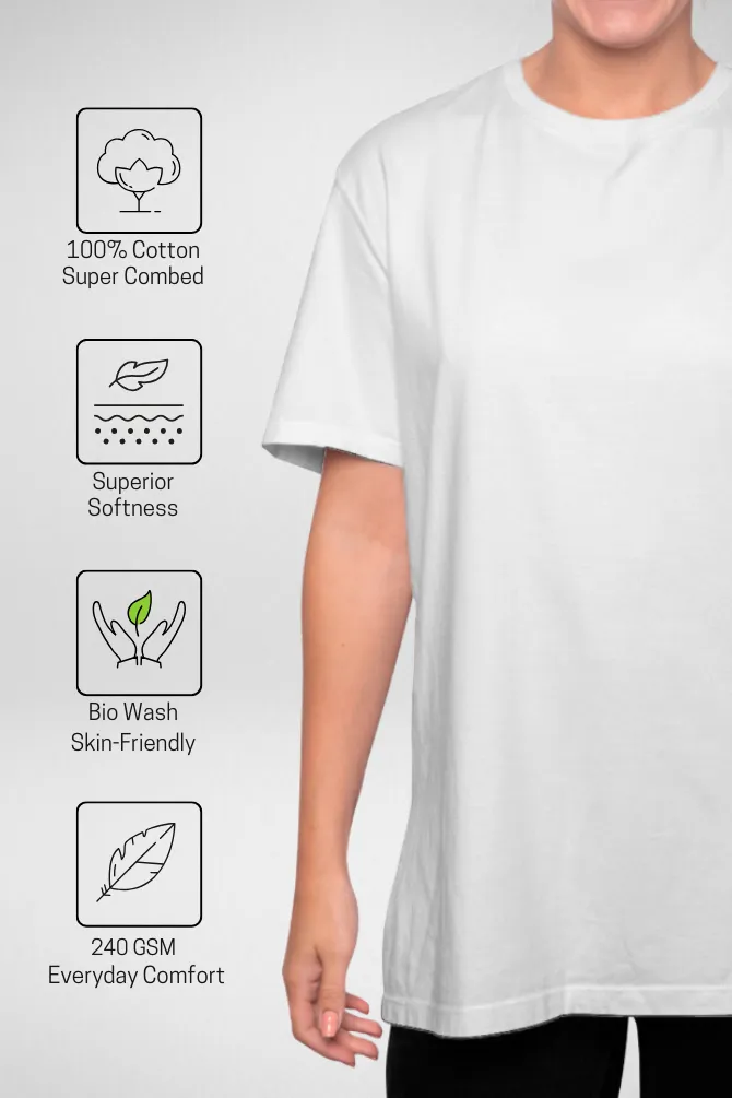 White and Red Oversized T-Shirts Combo for Women