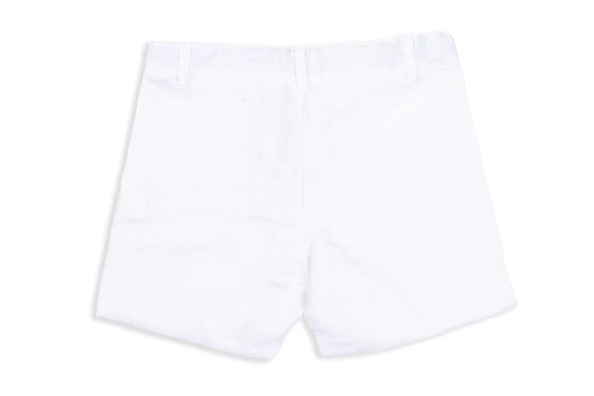 White Linen Blend Shorts