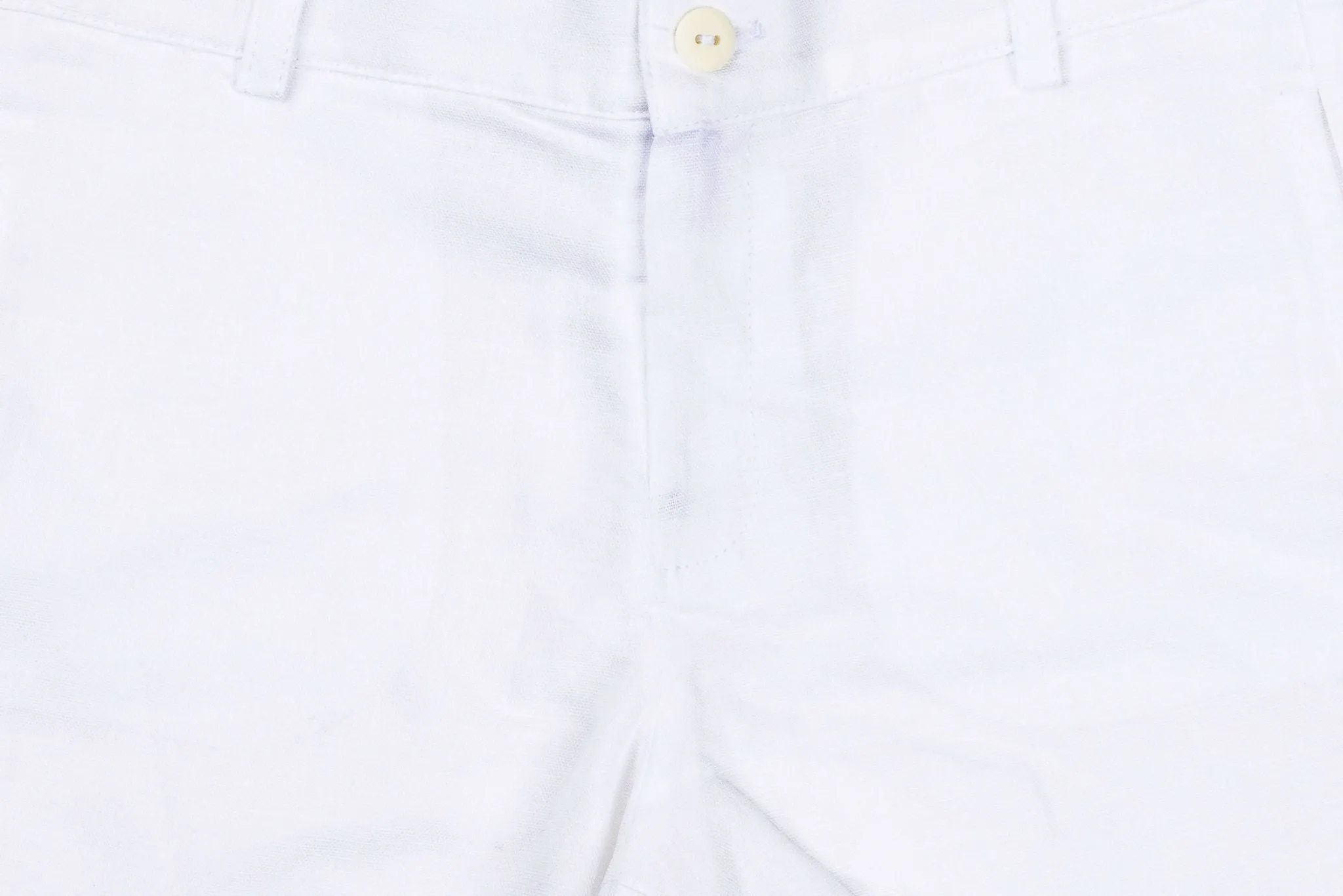 White Linen Blend Shorts