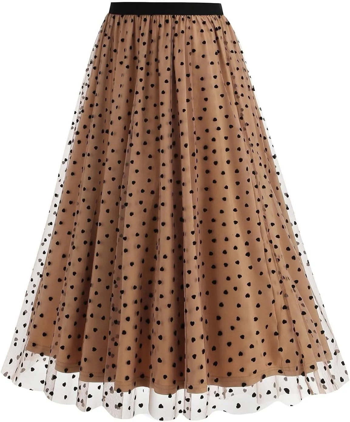 Women Tulle Maxi Skirt High Waist Pleated Ruffle Elastic Waist Midi Skirts Mesh Ballet Prom Party Aline Tutu Skirt