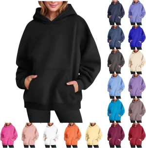 Women's 2024 Fall Oversized Hoodies Long Sleeve Pullover Sweatshirt Trendy Y2k Outfits Preppy Clothes with Pocket