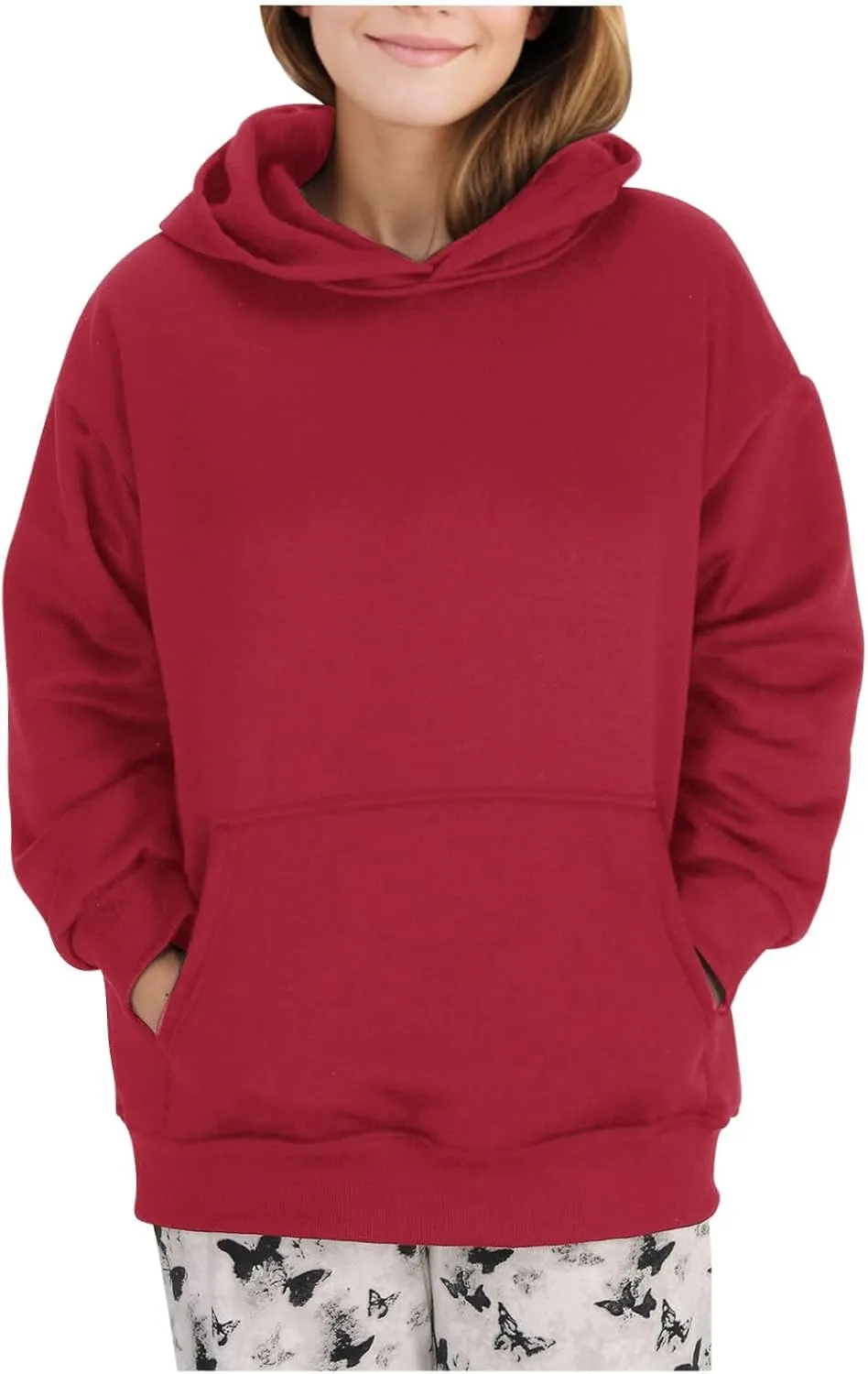 Women's 2024 Fall Oversized Hoodies Long Sleeve Pullover Sweatshirt Trendy Y2k Outfits Preppy Clothes with Pocket