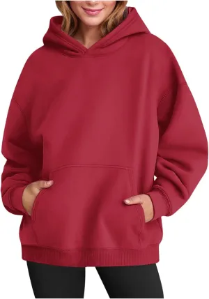 Women's 2024 Fall Oversized Hoodies Long Sleeve Pullover Sweatshirt Trendy Y2k Outfits Preppy Clothes with Pocket