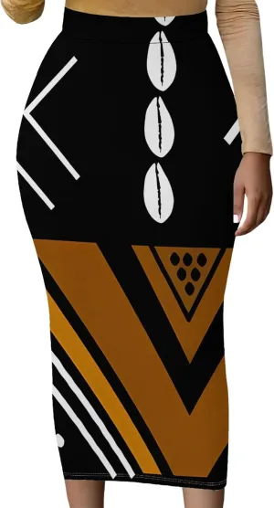 Women's High Waist Tummy Slim Bodycon Club Maxi Long Pencil Skirts Summer Fall Casual Elastic Below Knee Office Work Skirt