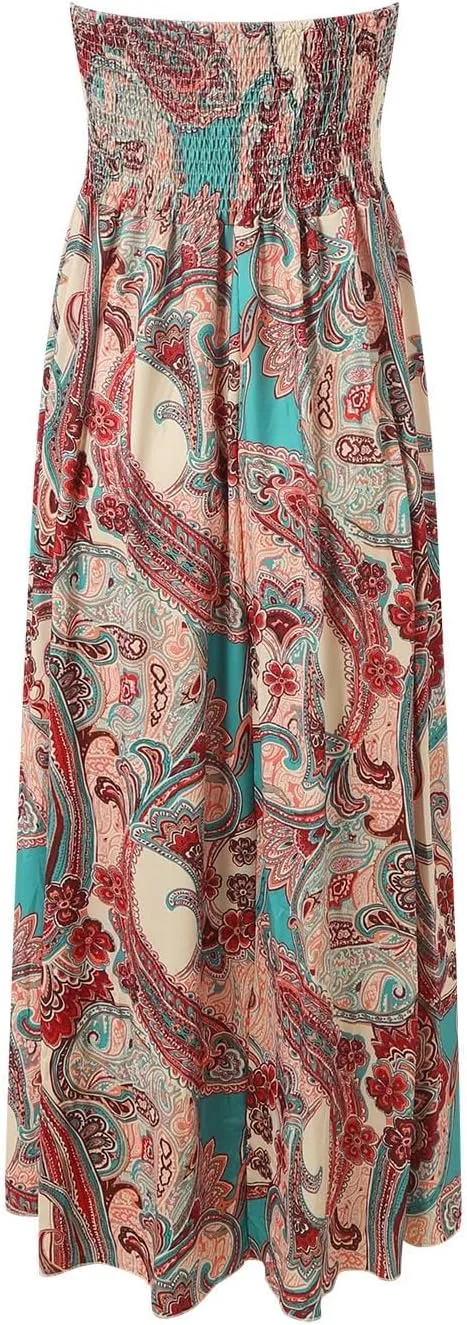 Womens Maxi Skirts Casual High Slim Waist Boho Flowy Summer Casual Elegant Beach Vacation 2025 Trendy Loose