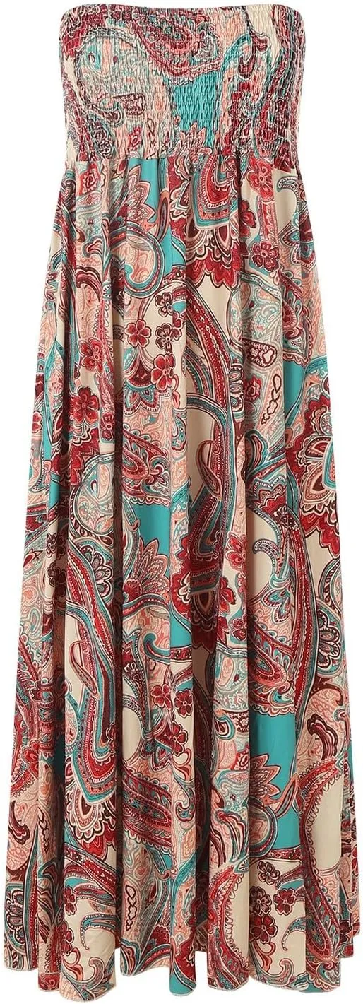Womens Maxi Skirts Casual High Slim Waist Boho Flowy Summer Casual Elegant Beach Vacation 2025 Trendy Loose