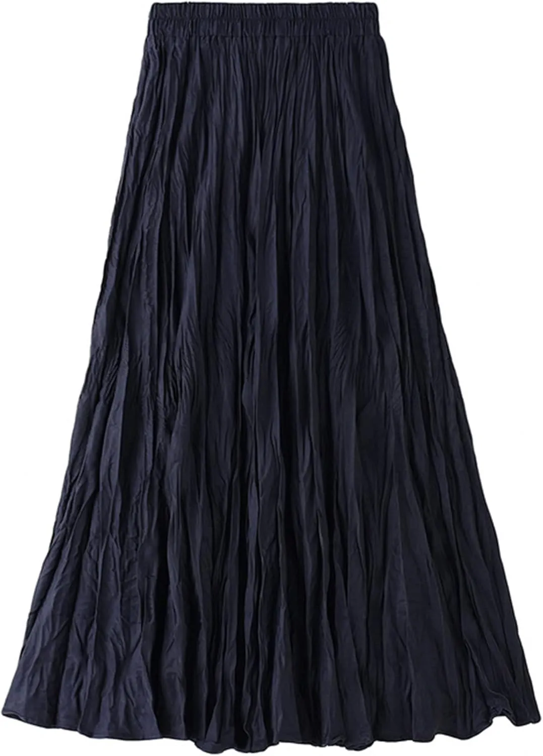 Women's Skirt Pleated Elastic High Waist Winter Layered A Line Midi Skirts