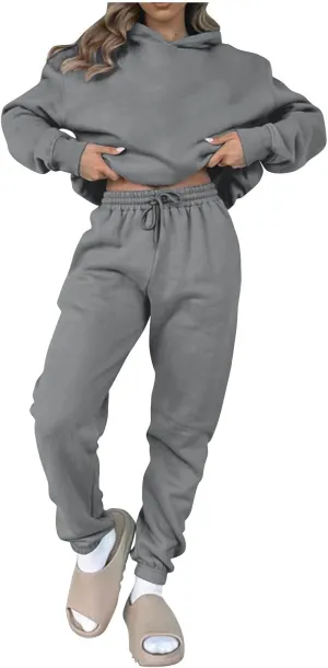 Womens Sweatsuits 2 Piece Set Sweatsuits Pullover Fleece Sweatshirt Jogger Pants Lounge Set Two Piece Jogging Suits