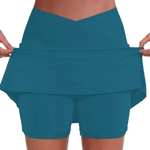 Women's Tennis Golf Skirts High Waisted Yoga Shorts for Workout Athletic Skorts Sports Running Pickleball with Pockets