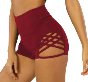 Women's Workout Athletic High Waisted Butt Lifting Bandage Sports Gym Yoga Booty Shorts