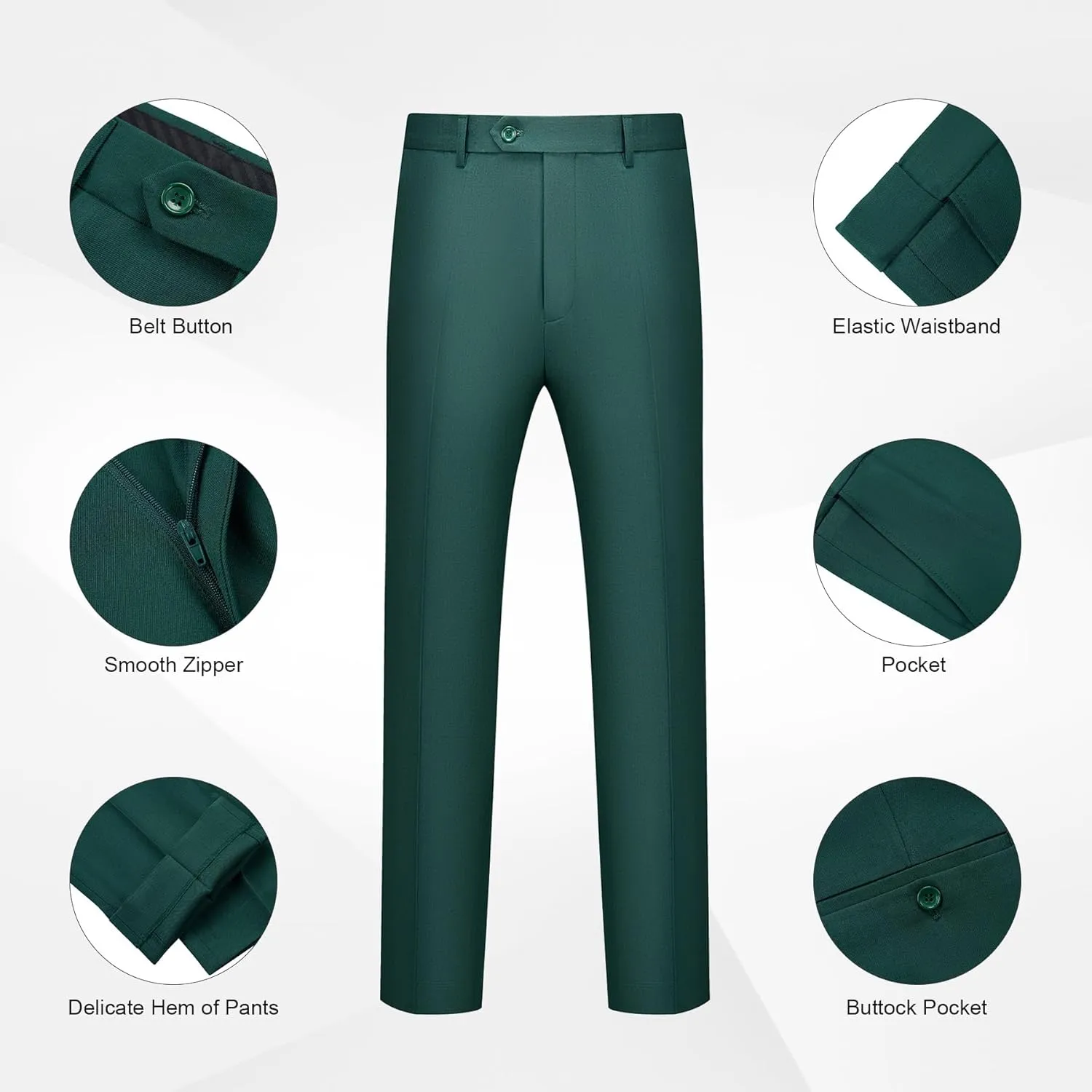 WULFUL Men's 2 Piece Slim Fit Suit Set One Button Blazer Jacket Pants Tuxedo Set for Party, Wedding and Business
