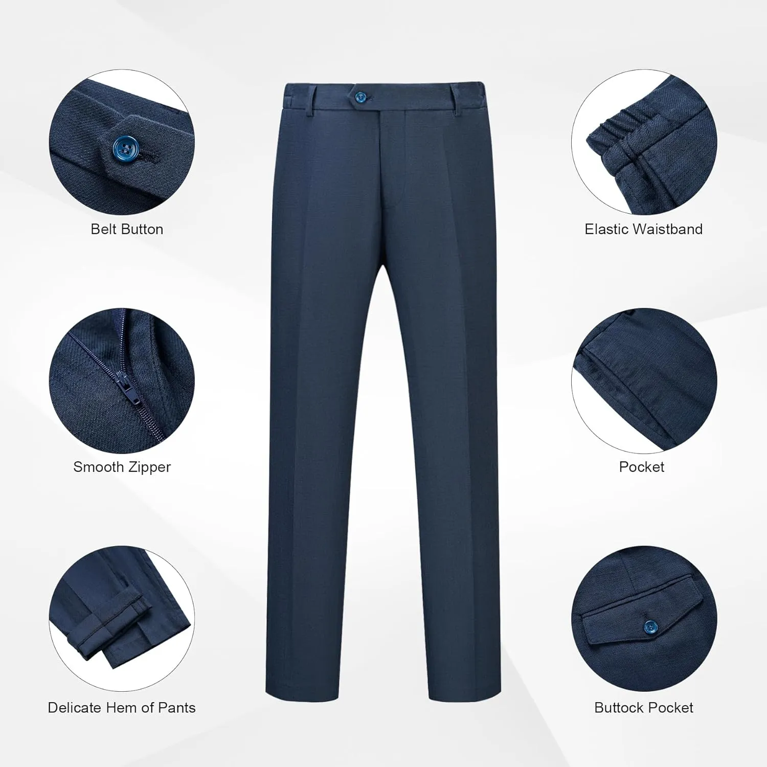 WULFUL Men's 2 Piece Slim Fit Suit Set One Button Blazer Jacket Pants Tuxedo Set for Party, Wedding and Business