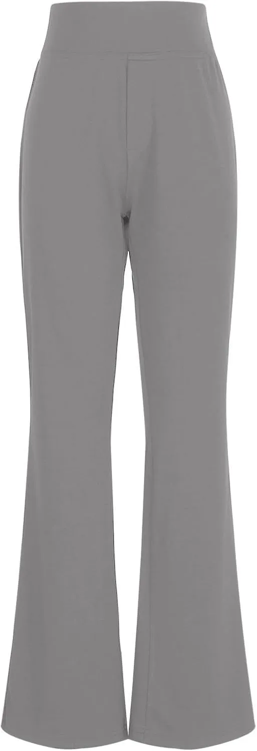 Yoga Dress Pants for Women Bootcut High Waisted Work Pants Stretchy Trousers Pull On Office Slacks with Back Pockets