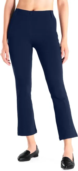 Yogipace,Belt Loops,Women's Petite/Regular/Tall Flare Cropped Yoga Dress Pants Capris Stretchy Work Ankle Pant