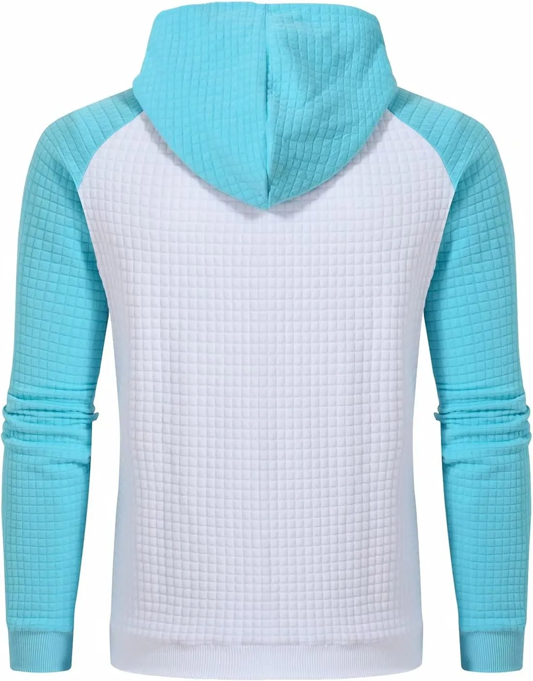 Yundobop Men's Pullover Hoodies Plaid Jacquard Long Sleeve Drawstring Hipster Casual Hooded Sweatshirts with Kanga Pockets