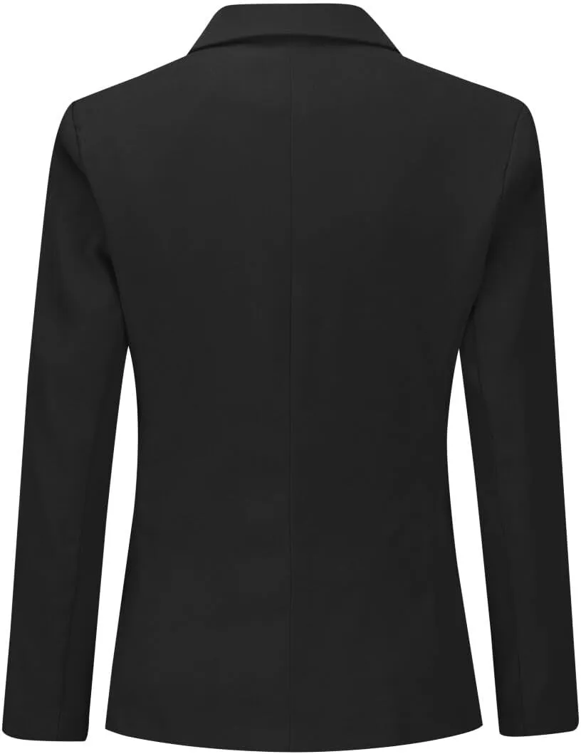 YYNUDA Women's 1 Button 2 Piece Lady Suit Set Office Work Solid Blazer Jacket and Pants
