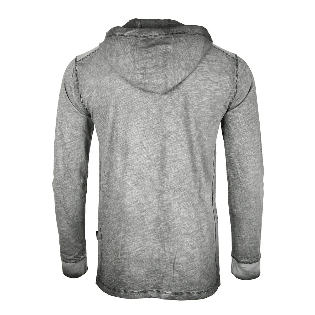 ZIMEGO Long Sleeve Vintage Oil Wash Garment Dye Hooded Henley